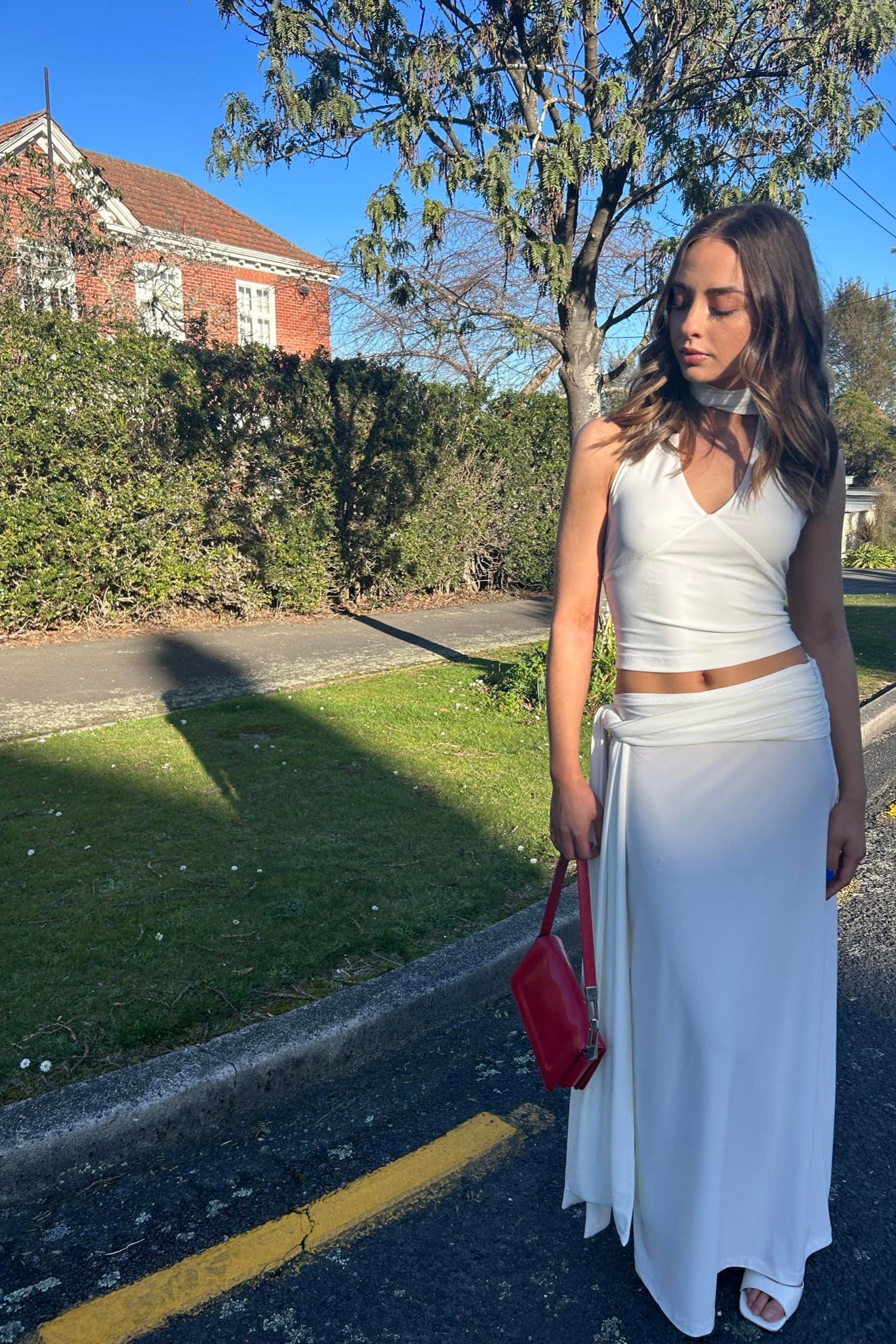 Eleni Maxi Skirt -Ivory – Lola Jay - Main Image