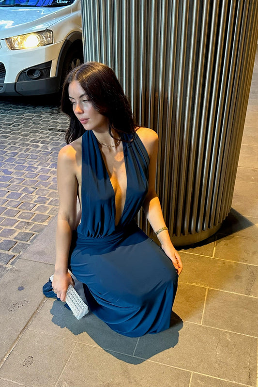 Angelina Dress - Sapphire Blue