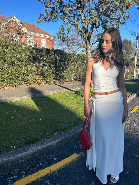 Eleni Maxi Skirt: Ivory - Carmen Collection